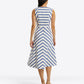Michaela Love Circle Dress in Cotton - Blue Nautical Stripe