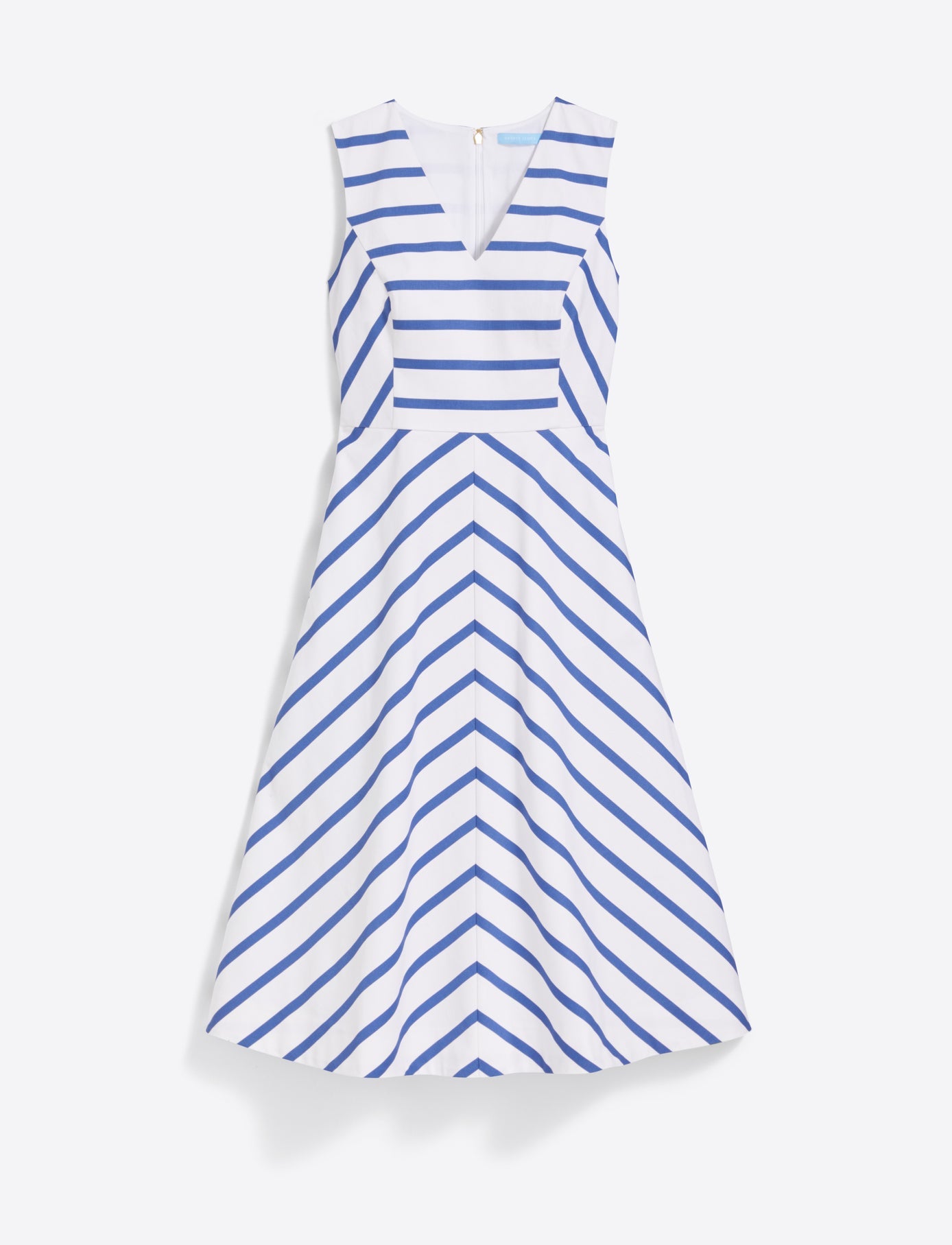 Michaela Love Circle Dress in Cotton - Blue Nautical Stripe