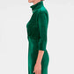 Twist & Shout Dress - Green Silky Velvet