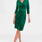 Twist & Shout Dress - Green Silky Velvet