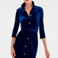 Twist & Shout Dress - Navy Silky Velvet