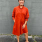 KIMBERLY CORDUROY DRESS - Burnt Orange