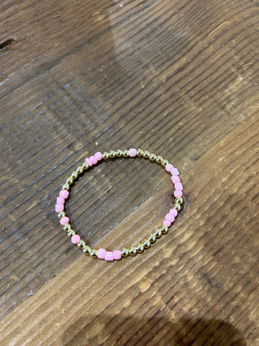 Pink and Gold Confetti Bracelet