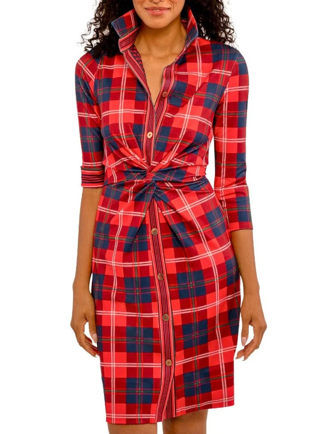 “Twist & Shout” Dress in Red Middleton Plaid by Gretchen Scott