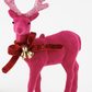 9" Flocked Deer - Pink