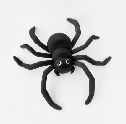 Flocked Giant Spider, Black, PVC, 32"