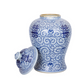 Blue And White Porcelain Double Happiness Floral Large Temple Jar