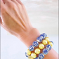 Blue Chinoiserie Beaded Bracelet