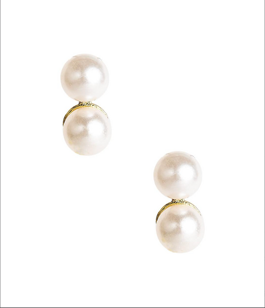 Belle Double Pearl Stud