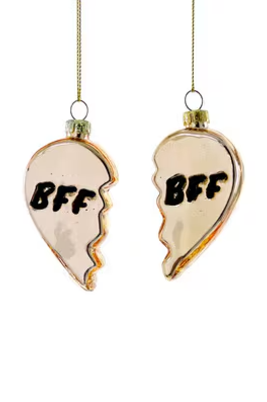 BFF Heart Ornament - Gold