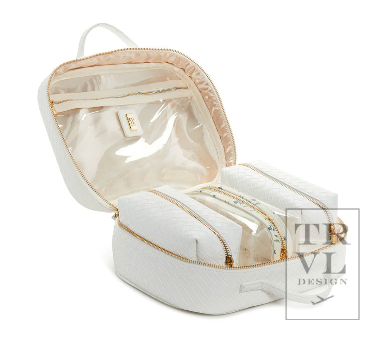 LUXE TRVL2 Cosmetic Toiletry Case - WOVEN WHITE