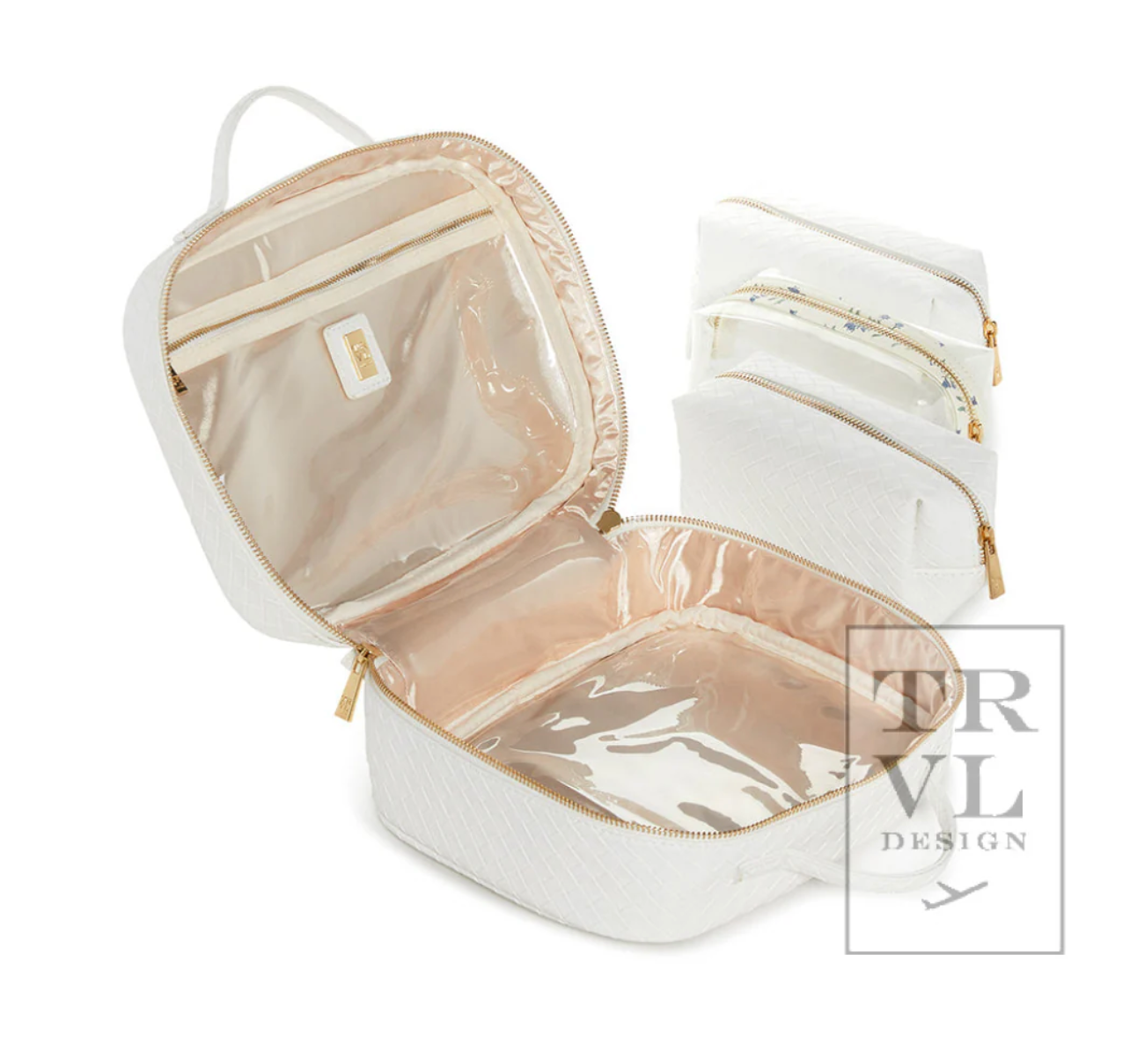 LUXE TRVL2 Cosmetic Toiletry Case - WOVEN WHITE