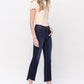 PLUS HIGH RISE STEP RAW HEM CROP FLARE JEANS