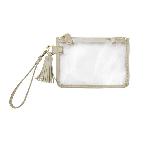 Tan Mini GameDay Wristlet