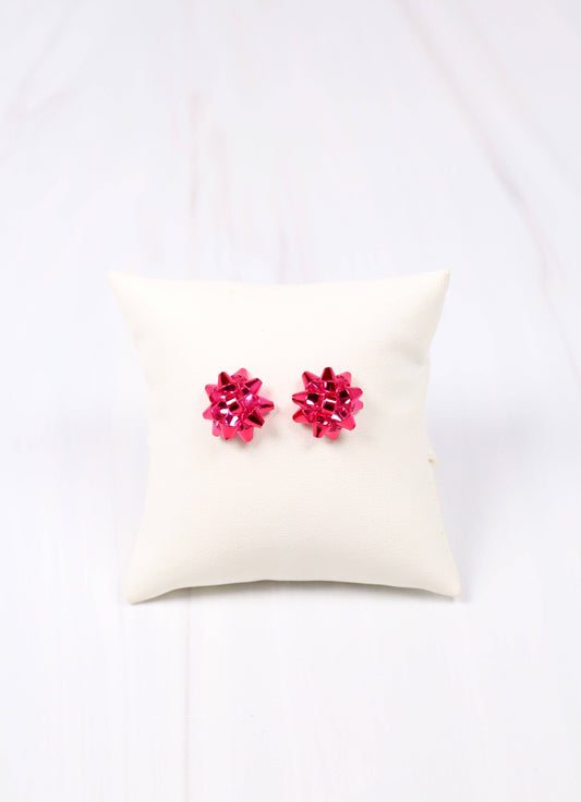 Bow Topper Earring FUCHSIA