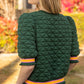 Quilted Knit Top: Green