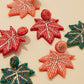 Autumn Leaf Seed Bead Earrings: Orange