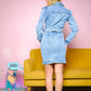Washed Denim Long Sleeve Button Up Dress