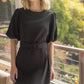 Puff Sleeve Princess Line Sheath Dress