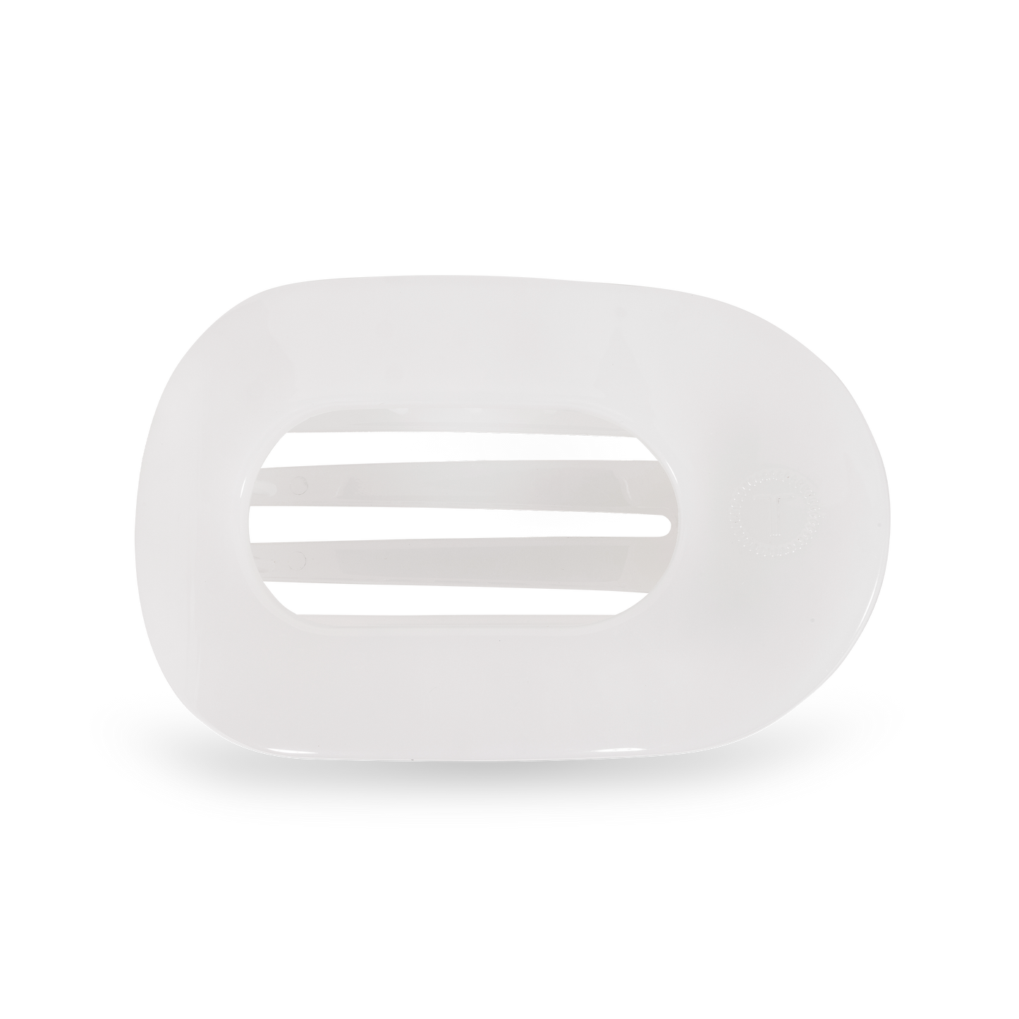 Coconut White medium Flat Round Clip