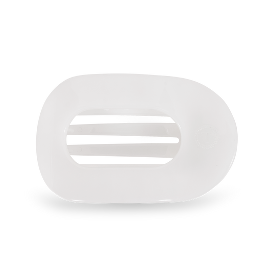 Coconut White medium Flat Round Clip