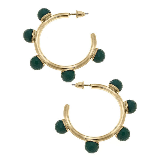 Allison Resin Beaded Hoop Earrings: Multiple Colors