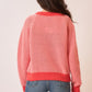 Coral Waffle Knit Sweater