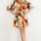 THML Puff Sleeve Multi Color Dress