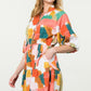 THML Puff Sleeve Multi Color Dress