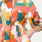 THML Puff Sleeve Multi Color Dress