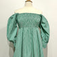 Gingham Smocked Maxi Dress - Green