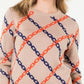 THML Long Sleeve Chain Print Sweater Top