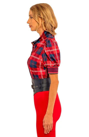 Puff Sleeve Top in Red Middleton Plaid by Gretchen Scott