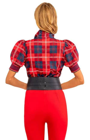 Puff Sleeve Top in Red Middleton Plaid by Gretchen Scott