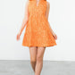 Orange Sleeveless Tiered Textured Dress