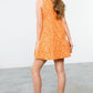 Orange Sleeveless Tiered Textured Dress