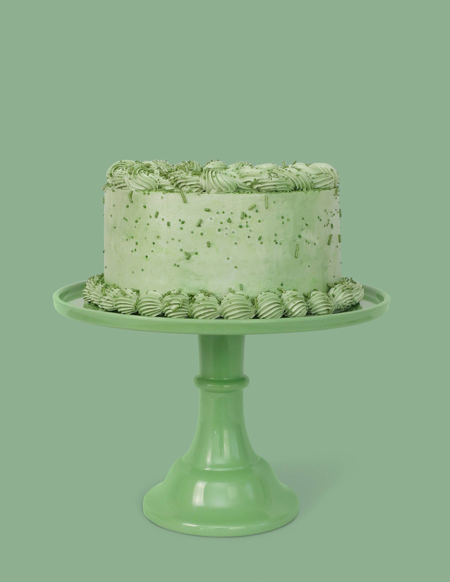Melamine Cake Stand Large- Sage Green 11.5 inch
