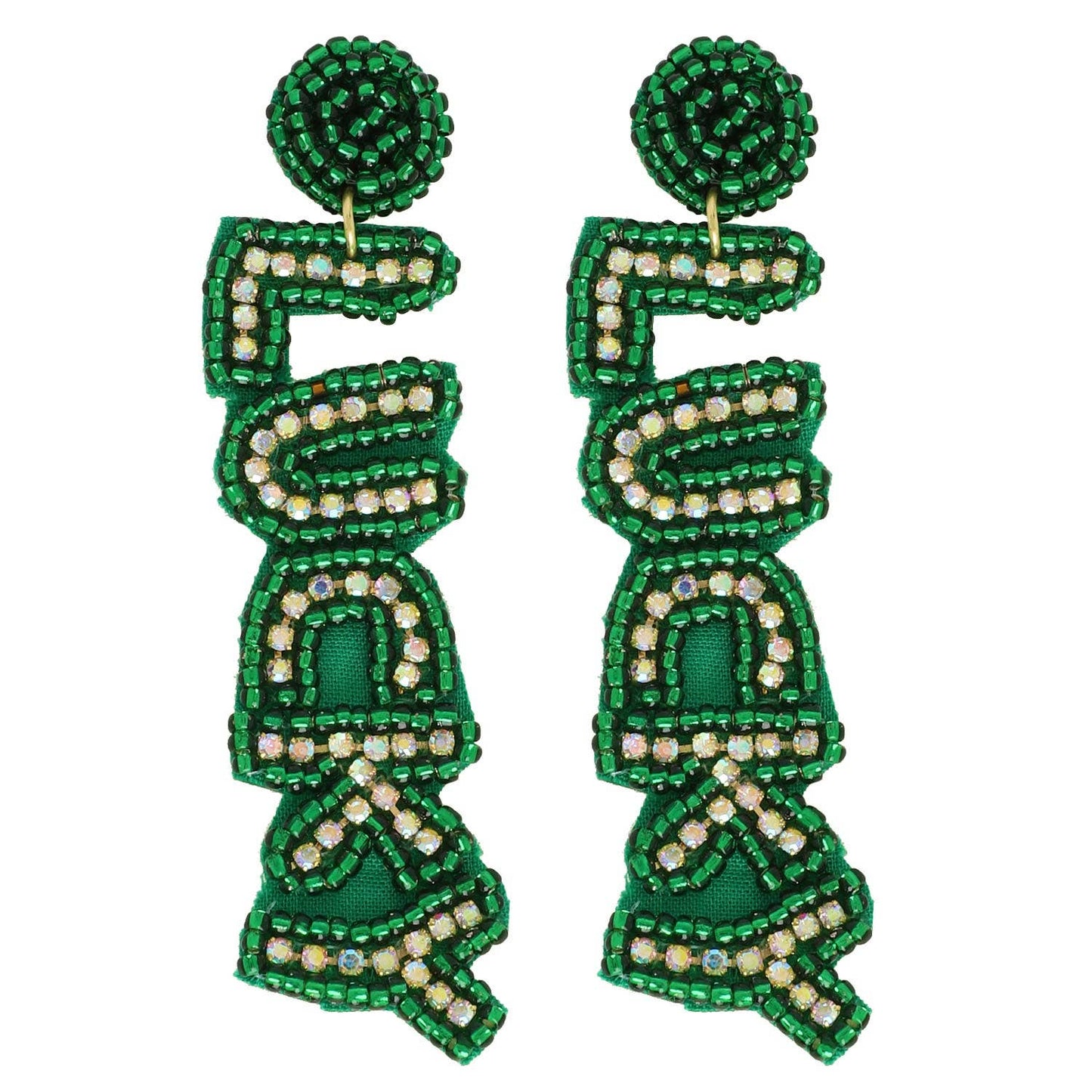 Lucky Saint Patrick's Day Beaded Earrings