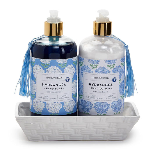 Hydrangea Soap & Lotion Set with Tray