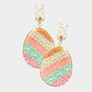 Beaded Easter Bunny Egg Link Dangle Earrings