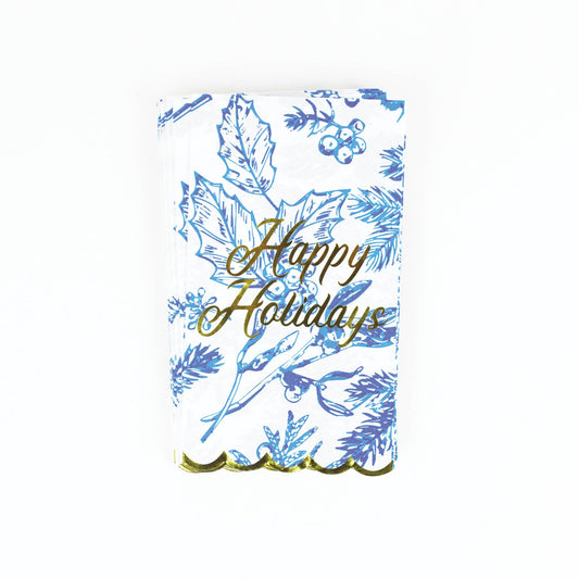 Blue Foliage Paper Guest Towel Packs