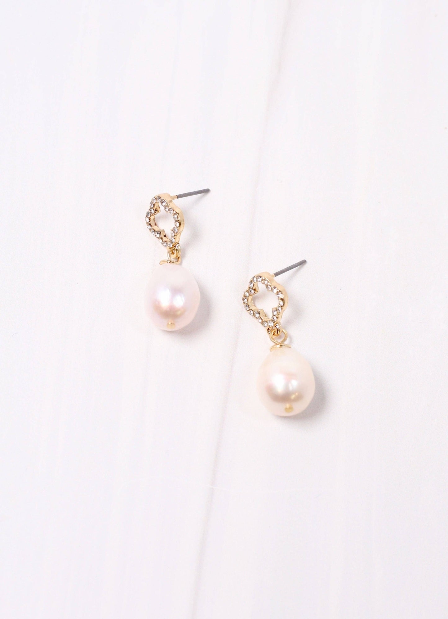 Richdale Pearl and Clover Earring GOLD