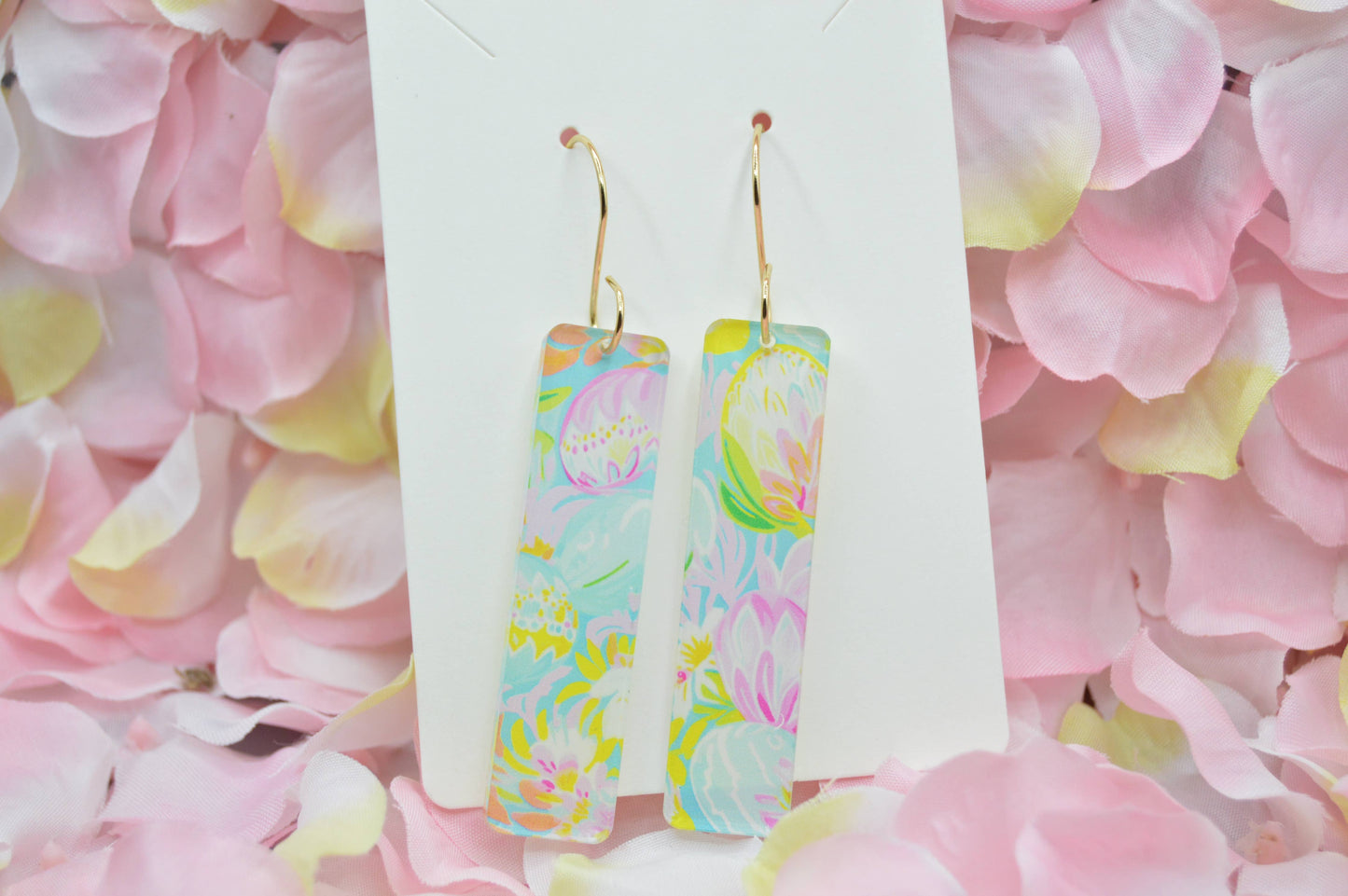 Preppy Floral Easter Eggs Acrylic Earrings