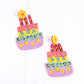 Blow out the Candles Birthday Cake Earring MULTI