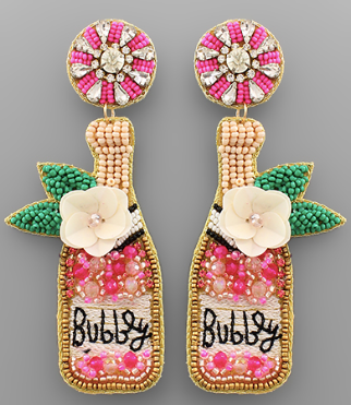 Pink Bubbly Champagne Earrings