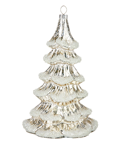 7.5" FROSTED TREE ORNAMENT