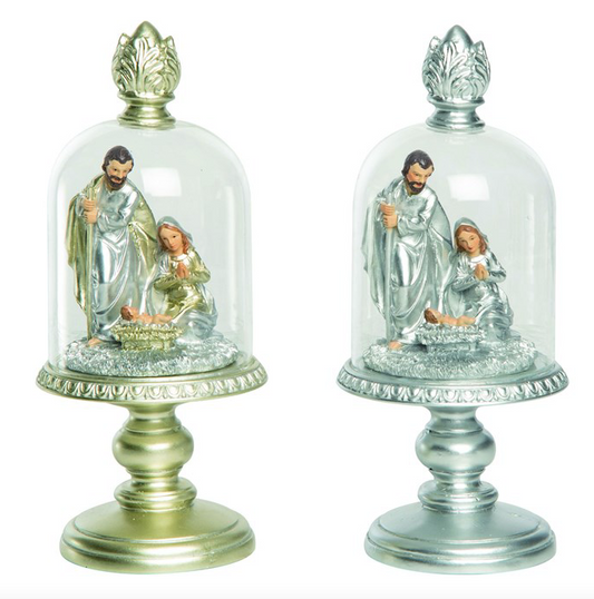 Golden/Silver Nativity Cloche Decor