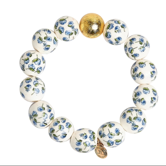 Blue Hydrangea Chinoiserie Bracelet