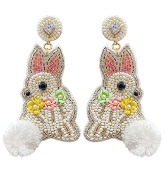 Beaded Easter Bunny Earrings