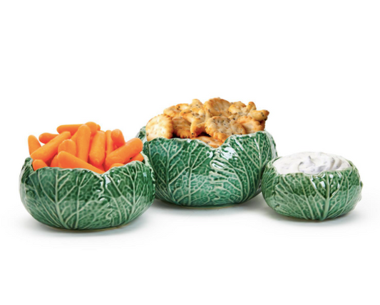Cabbage Leaf Bowls - Set of 3